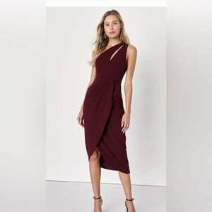 Lulus So Flirty Burgundy One Shoulder Dress